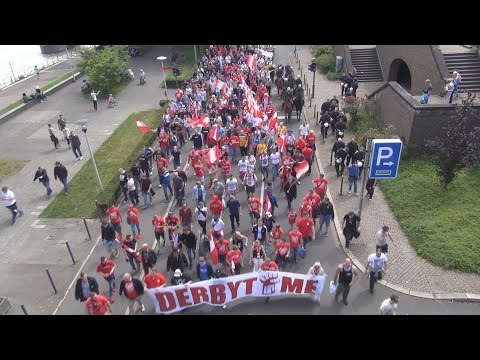Polizei begleitet Fortuna Köln-Fans zum Bonner Sportpark Nord am 28.05.16