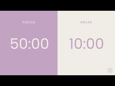 50/10 Pomodoro Timer | 3 x 50 min | Focus | Study | Reflection | Productivity