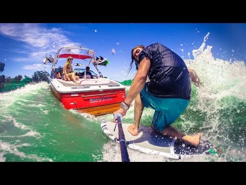 GoPro Wake Surfing Behind X-Star
