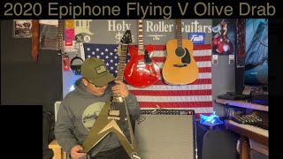Video thumbnail for 2020 Epiphone Flying V Olive Drab Review, Demo & Deep Dive by HolyRoller Guitars