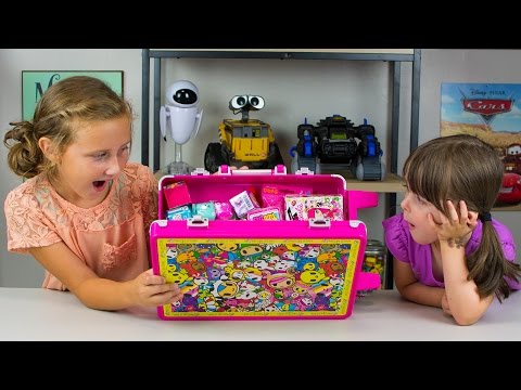 HUGE Neon Star Surprise Toys Suitcase Shopkins Barbie Disney Unicorno Fun Girls Toys Kinder Playtime Video
