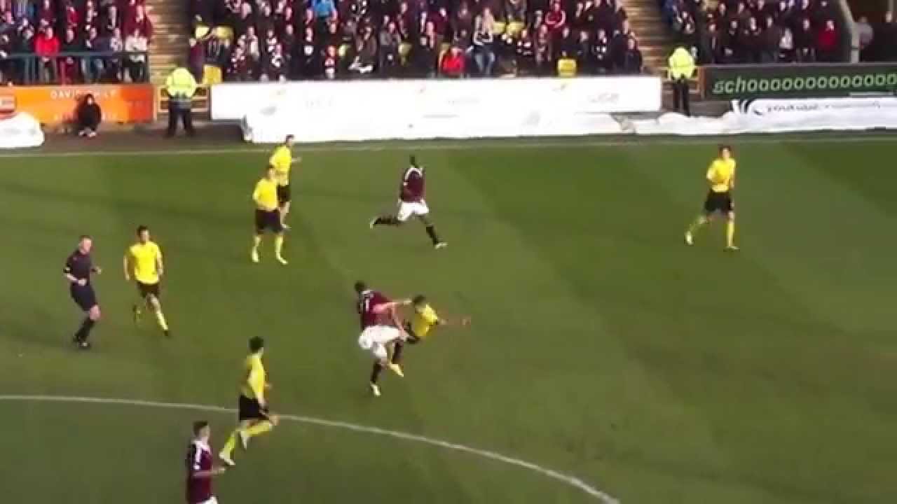 Shocking tackle by Jason Talbot on Sam Nicholson