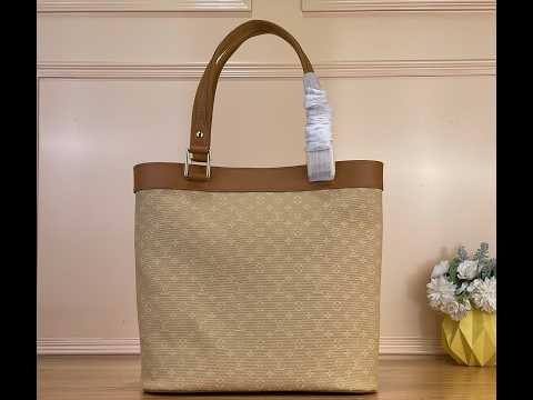 Louis Vuitton–Style Lucille Large Vintage Denim Tote Bag