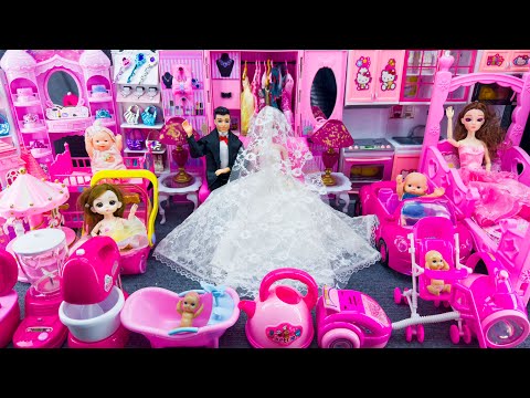20 Minutes Satisfying With Unboxing Wedding Barbie Family Playset, Cute Doll Toys ASMR | Review