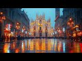 Milan Italy Relaxing Rainy Walk 4K HDR 60fps Walking Tour
