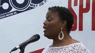 Angela Brown sings God Bless America before the Indy 500