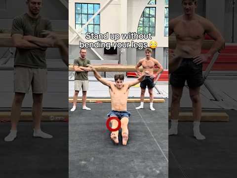 Stand UP without bending your knees 😅 #gymnastics #gymnast #calisthenics #challenge #skill