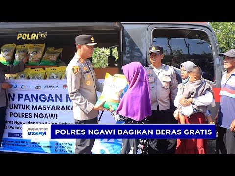 POLRES NGAWI BAGIKAN BERAS SPHP GRATIS KEPADA WARGA