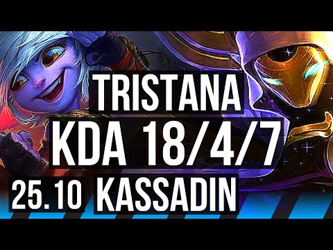 TRISTANA vs KASSADIN (MID) | 45k DMG, Legendary, 18/4/7 | KR Grandmaster | 25.10