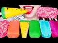 ASMR RAINBOW KOREAN ICE CREAM YELLOW WATERMELON MUKBANG REAL EATING SOUNDS