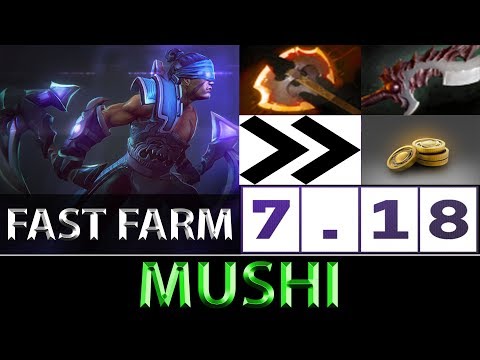 Mushi [Anti-Mage] Fast Farm 11 Min Battle Fury ► Dota 2 7.18