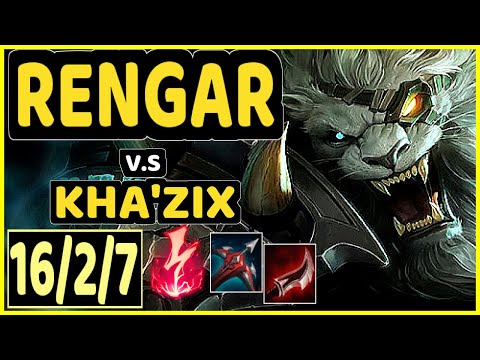PRIDE (RENGAR) vs KHA'ZIX - 16/2/7 KDA JUNGLE CHALLENGER GAMEPLAY - EUW