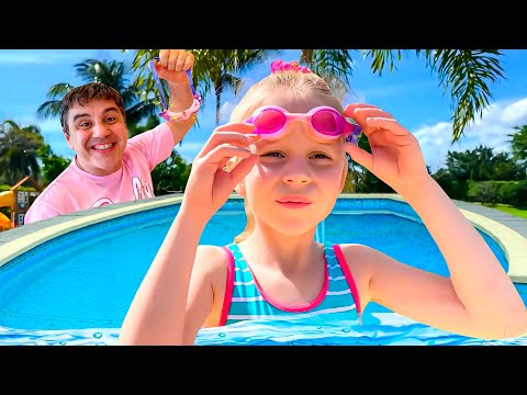 Nastya apprend à nager dans la piscine et sous la mer - Compilation de vidéos pour les enfants