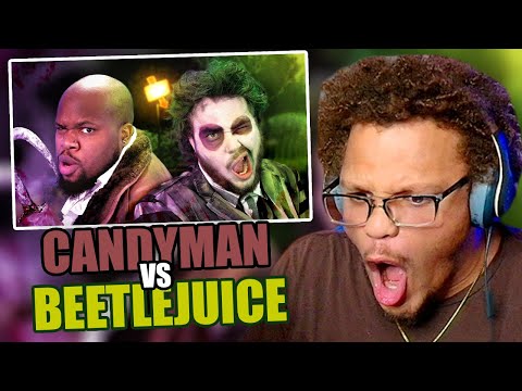 I SWEAR I WONT SAY THEIR NAMES 3 TO 5 TIMES HAHA!!! BEETLEJUICE VS CANDYMAN RAP BATTLE REACTION!!!