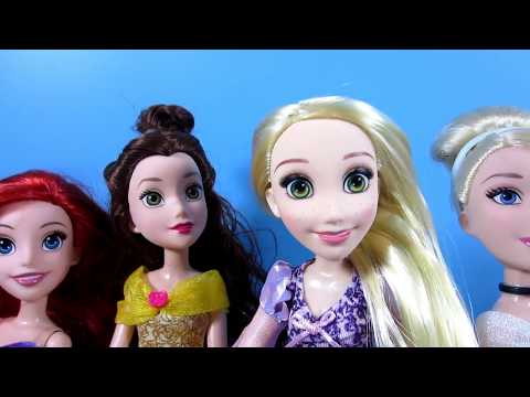Disney Princess Outfit Change! Disney Pricesses Rapunzel, Ariel, Belle and Cinderella Trade Clothes!