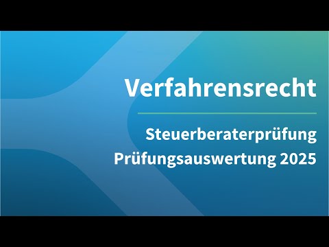 Steuerberaterprüfung 2025 VerfR - Klausurauswertung