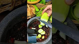 Download lagu Young Mango Rujak with sweet and sour sauce. Young Mango Rujak Mukbang mp3