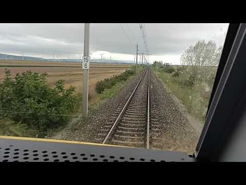 Dashcam cab train ride 150 km/h (Desire EMU) Austria (near Parndorf to near Kittsee, Burgenland)