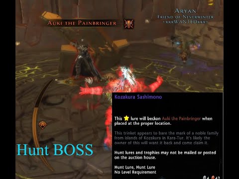 NEVERWINTER MOD 19- T1 HUNT BOSS LOCATION/ KOZAKURA SASHIMONO-AUKI THE PAINBRINGER