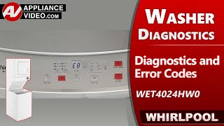 Whirlpool Washer Dryer Combo - Diagnostic Mode, Error Codes, Troubleshooting by Factory Technician