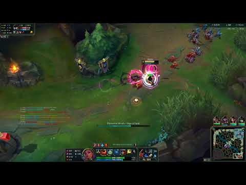 Qiyana roams to BOT lane that has some CC (Caitlyn and Zyra)