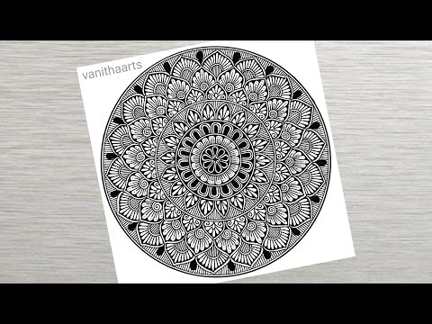 How to draw a Mandala Art for Beginners Step by Step Tutorial Easy Mandala Drawing vanithaarts