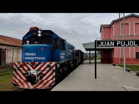 ESTACIÓN de Trenes JUAN PUJOL Corrientes, FERROCARRIL G URQUIZA Locomotora 7903