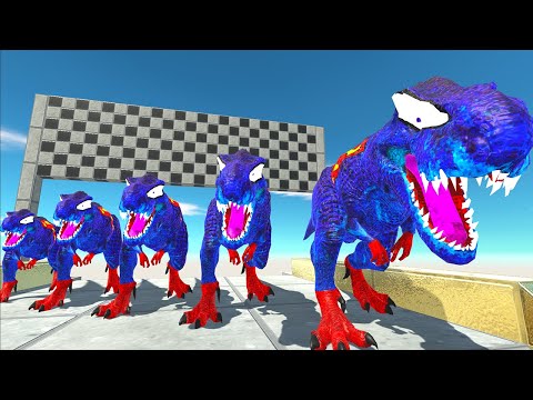 Jurassic World Speed Race Championship 1 Team Superman T-rex Sliding Stairs Fighting with Units ARBS