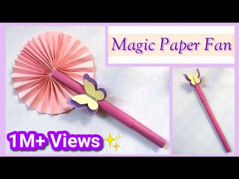 How to make Paper Fan - DIY Magic Hand Fan - Origami paper Craft | DIY Origami Fan with Paper
