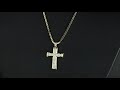 Men's 14k Gold Over Silver Cubic Zirconia Cross Pendant Necklace