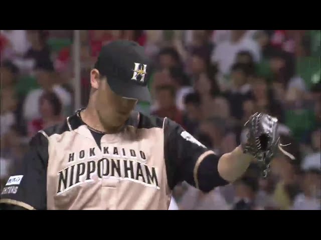 【8回裏】ファイターズ・クロッタ 1死満塁で登板し1失点も最後は抑えきる!! 2014/8/26 H-F