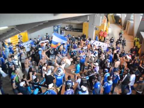 "VAMOS VAMOS MILLONARIOS VAMOS A GANAR ESTA HINCHADA NO TE DEJA DE ALENTAR - MILLONARIOS CADC" Barra: Comandos Azules • Club: Millonarios