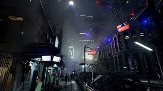 A walk through the Neon City Streets - Unreal Engine 4