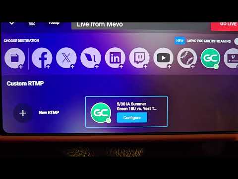 GameChanger Mevo Streaming Instructions