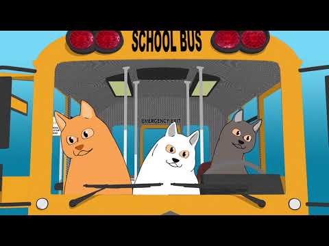 The Wheels on the Bus with CATS / animated kids song with cats