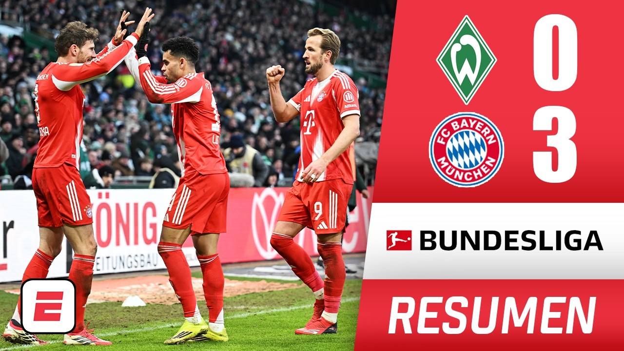 Bayern Munich desplegó su poder y aplastó 3-0 a Werder Bremen. Luis Díaz asistió a Kane | Bundesliga