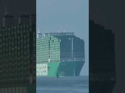 Huge Container Ship Evergreen #marine #nautical #north #sea #merchantnavy