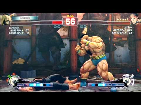 SSF4 AE:2012 zangitan (Zangief) vs jyobin (Ryu)