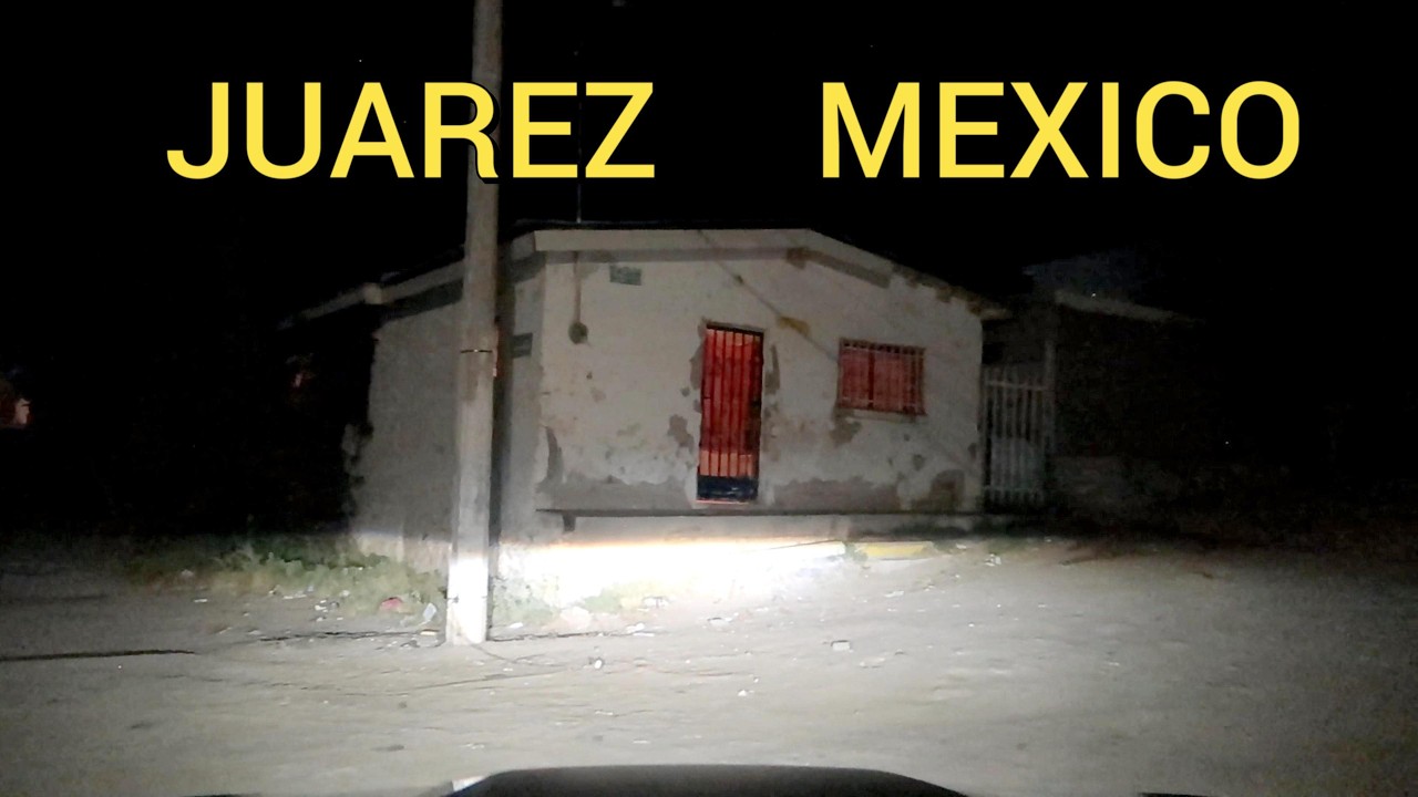 EXPLORING JUAREZ MEXICO CREEPY FLOODED HIGHWAY AND BACKSTREETS AT NIGHT