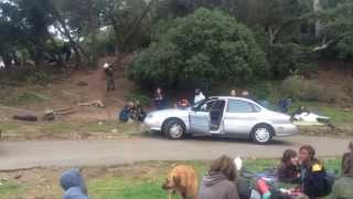 preview picture of video 'SAN FRANCISCO PARK COPS HIT BLACK ROCK WITH CAR'
