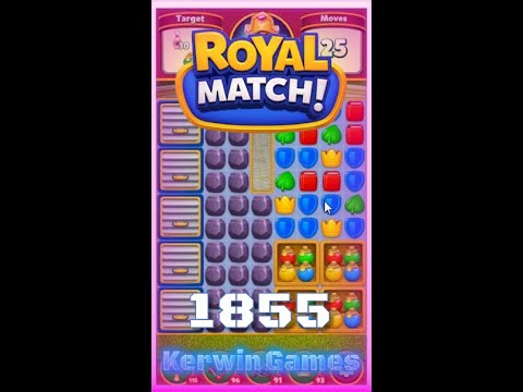 Royal Match Level 1855 - Hard Level - No Boosters Gameplay