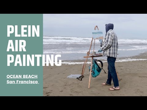 WINDY AND DESOLATE plein air OIL PAINTING ocean beach SAN FRANCISCO