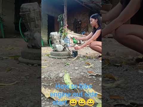 How to bike engine out side start 😀😀😀 #girlstartbike #howto #mechanic #bike #diesel #part1