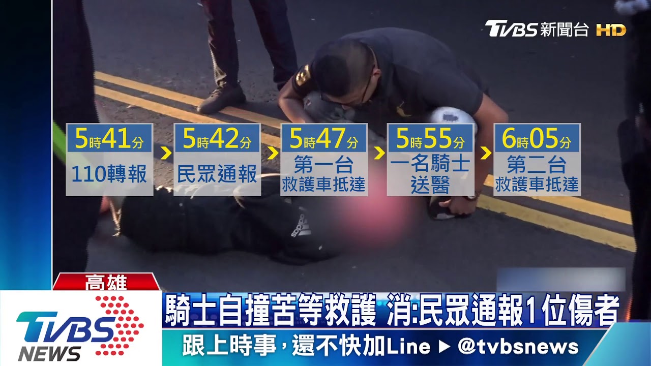 女騎士雙載自撞　倒地苦等救護27分鐘