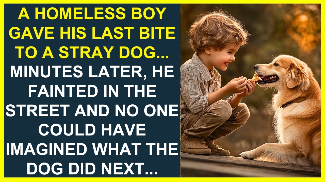 A BOY GAVE HIS LAST BITE TO A STRAY DOG... WHEN HE FAINTED IN THE STREET, THE DOG...