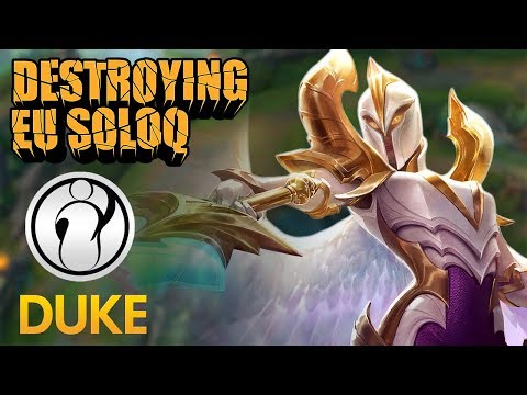 Destroying EU SoloQ: Invictus Gaming Duke - Kayle Top Lane - KDA 10/3/12