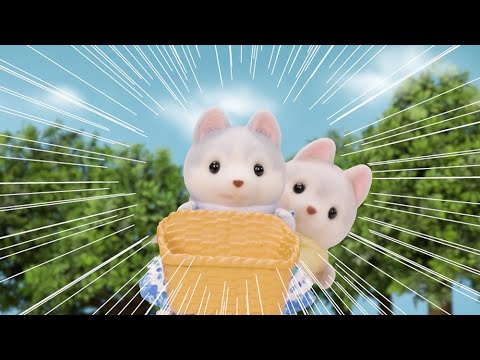 Epoch Sylvanian Families Figūra – Vežimėlis trynukams (5533) video