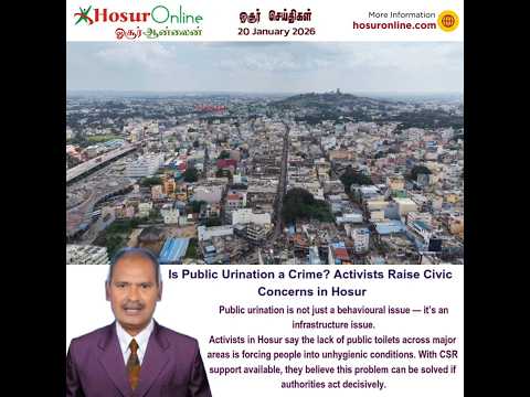 Lack of Public Toilets in Hosur Raises Hygiene and Civic Concerns
