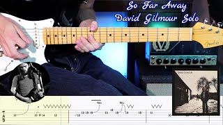 So Far Away - David Gilmour - Guitar Solo Cover/Lesson + TAB