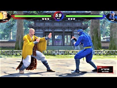 Shaolin Monk Lei Fei vs Ninja Master Kage Maru (Hardest AI) - Virtua Fighter 5